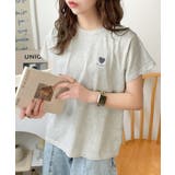 トレンドをまとう。綿100％シルケット風ハート胸サガラ刺繍Tシャツ（半袖） | Classical Elf  | 詳細画像25 