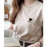 トレンドをまとう。綿100％シルケット風ハート胸サガラ刺繍Tシャツ（半袖） | Classical Elf  | 詳細画像34 