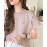 トレンドをまとう。綿100％シルケット風ハート胸サガラ刺繍Tシャツ（半袖） | Classical Elf  | 詳細画像40 
