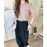 トレンドをまとう。綿100％シルケット風ハート胸サガラ刺繍Tシャツ（半袖） | Classical Elf  | 詳細画像41 