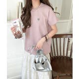 トレンドをまとう。綿100％シルケット風ハート胸サガラ刺繍Tシャツ（半袖） | Classical Elf  | 詳細画像45 