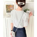 着るだけで華やかに。ふくれジャガード袖タックギャザープルオーバー（半袖） | Classical Elf  | 詳細画像8 