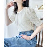 着るだけで華やかに。ふくれジャガード袖タックギャザープルオーバー（半袖） | Classical Elf  | 詳細画像13 