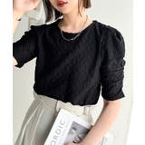 着るだけで華やかに。ふくれジャガード袖タックギャザープルオーバー（半袖） | Classical Elf  | 詳細画像17 