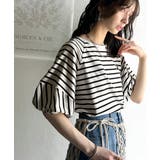 大人の上品シンプル。ワンポイント刺繍ランタンスリーブボーダートップス | Classical Elf | 詳細画像12