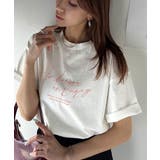 大人カジュアルに映える。綿100%胸元筆記体ロゴなめらかシルケット風Tシャツ | Classical Elf | 詳細画像12