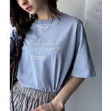 大人カジュアルに映える。綿100%胸元筆記体ロゴなめらかシルケット風Tシャツ | Classical Elf | 詳細画像14