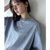 大人カジュアルに映える。綿100%胸元筆記体ロゴなめらかシルケット風Tシャツ | Classical Elf | 詳細画像15