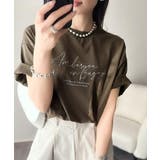 大人カジュアルに映える。綿100%胸元筆記体ロゴなめらかシルケット風Tシャツ | Classical Elf | 詳細画像34