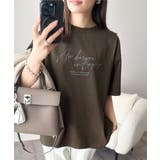 大人カジュアルに映える。綿100%胸元筆記体ロゴなめらかシルケット風Tシャツ | Classical Elf | 詳細画像40