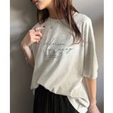大人カジュアルに映える。綿100%胸元筆記体ロゴなめらかシルケット風Tシャツ | Classical Elf | 詳細画像45