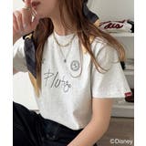 オートミール×Eプルート | 大人女子必見! 綿100%「ディズニー」サイン風刺繍Tシャツ(半袖) | Classical Elf