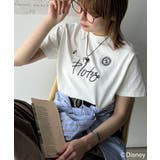 ホワイト×Eプルート | 大人女子必見! 綿100%「ディズニー」サイン風刺繍Tシャツ(半袖) | Classical Elf