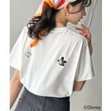 ホワイト×Bミッキー | 綿100%大人可愛い♪バック「ディズニー」刺繍半袖T | Classical Elf