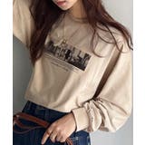 ベージュ | 一枚でも、レイヤードでも。モードな雰囲気で魅せる綿100％モノクロフォトプリント… | Classical Elf 