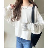 こなれた主役級の存在感♪袖ハート＆手書き風ロゴ刺繍裏毛オフショルオーバーサイズス… | Classical Elf  | 詳細画像6 