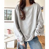 こなれた主役級の存在感♪袖ハート＆手書き風ロゴ刺繍裏毛オフショルオーバーサイズス… | Classical Elf  | 詳細画像9 