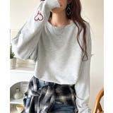 こなれた主役級の存在感♪袖ハート＆手書き風ロゴ刺繍裏毛オフショルオーバーサイズス… | Classical Elf  | 詳細画像10 