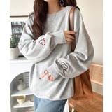 こなれた主役級の存在感♪袖ハート＆手書き風ロゴ刺繍裏毛オフショルオーバーサイズス… | Classical Elf  | 詳細画像11 