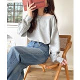 こなれた主役級の存在感♪袖ハート＆手書き風ロゴ刺繍裏毛オフショルオーバーサイズス… | Classical Elf  | 詳細画像13 