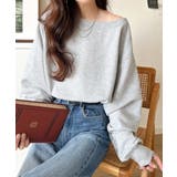 こなれた主役級の存在感♪袖ハート＆手書き風ロゴ刺繍裏毛オフショルオーバーサイズス… | Classical Elf  | 詳細画像16 