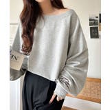 こなれた主役級の存在感♪袖ハート＆手書き風ロゴ刺繍裏毛オフショルオーバーサイズス… | Classical Elf  | 詳細画像17 