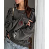 こなれた主役級の存在感♪袖ハート＆手書き風ロゴ刺繍裏毛オフショルオーバーサイズス… | Classical Elf  | 詳細画像18 