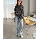 こなれた主役級の存在感♪袖ハート＆手書き風ロゴ刺繍裏毛オフショルオーバーサイズス… | Classical Elf  | 詳細画像23 