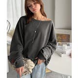 こなれた主役級の存在感♪袖ハート＆手書き風ロゴ刺繍裏毛オフショルオーバーサイズス… | Classical Elf  | 詳細画像25 