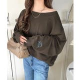 こなれた主役級の存在感♪袖ハート＆手書き風ロゴ刺繍裏毛オフショルオーバーサイズス… | Classical Elf  | 詳細画像27 