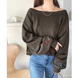 こなれた主役級の存在感♪袖ハート＆手書き風ロゴ刺繍裏毛オフショルオーバーサイズス… | Classical Elf  | 詳細画像32 