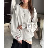 こなれた主役級の存在感♪袖ハート＆手書き風ロゴ刺繍裏毛オフショルオーバーサイズス… | Classical Elf  | 詳細画像33 