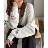 こなれた主役級の存在感♪袖ハート＆手書き風ロゴ刺繍裏毛オフショルオーバーサイズス… | Classical Elf  | 詳細画像34 