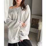 こなれた主役級の存在感♪袖ハート＆手書き風ロゴ刺繍裏毛オフショルオーバーサイズス… | Classical Elf  | 詳細画像37 