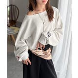 こなれた主役級の存在感♪袖ハート＆手書き風ロゴ刺繍裏毛オフショルオーバーサイズス… | Classical Elf  | 詳細画像42 