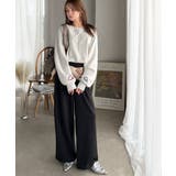 こなれた主役級の存在感♪袖ハート＆手書き風ロゴ刺繍裏毛オフショルオーバーサイズス… | Classical Elf  | 詳細画像43 