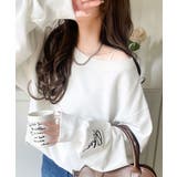 こなれた主役級の存在感♪袖ハート＆手書き風ロゴ刺繍裏毛オフショルオーバーサイズス… | Classical Elf  | 詳細画像1 