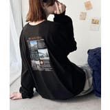 ブラック長袖 | 纏うだけで、洒落感アップデート◎綿100％ニュースペーパーロゴプリントオーバーサ… | Classical Elf 