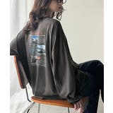 チャコール長袖 | 纏うだけで、洒落感アップデート◎綿100％ニュースペーパーロゴプリントオーバーサ… | Classical Elf 