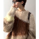 ベージュ | ゆるめのシルエットとニュアンス感が今っぽい。ふんわり♪ウェーブ柄ニット(長袖) | Classical Elf