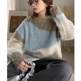 ゆるめのシルエットとニュアンス感が今っぽい。ふんわり♪ウェーブ柄ニット(長袖) | Classical Elf | 詳細画像1