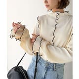 袖のニュアンスで魅せる♪前後2way袖フリル配色メロウプリーツトップス（長袖） | Classical Elf  | 詳細画像14 