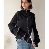 袖のニュアンスで魅せる♪前後2way袖フリル配色メロウプリーツトップス（長袖） | Classical Elf  | 詳細画像21 