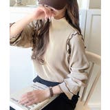 袖のニュアンスで魅せる♪前後2way袖フリル配色メロウプリーツトップス（長袖） | Classical Elf  | 詳細画像52 