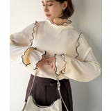 袖のニュアンスで魅せる♪前後2way袖フリル配色メロウプリーツトップス（長袖） | Classical Elf  | 詳細画像1 