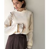 袖のニュアンスで魅せる♪前後2way袖フリル配色メロウプリーツトップス（長袖） | Classical Elf  | 詳細画像2 