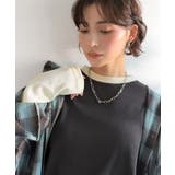 レイヤード見えで仕上げる、きれいめモード。指穴（サムホール）付き袖配色切り替えテ… | Classical Elf  | 詳細画像23 