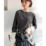 レイヤード見えで仕上げる、きれいめモード。指穴（サムホール）付き袖配色切り替えテ… | Classical Elf  | 詳細画像24 