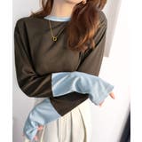 レイヤード見えで仕上げる、きれいめモード。指穴（サムホール）付き袖配色切り替えテ… | Classical Elf  | 詳細画像40 