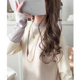 レイヤード見えで仕上げる、きれいめモード。指穴（サムホール）付き袖配色切り替えテ… | Classical Elf  | 詳細画像1 